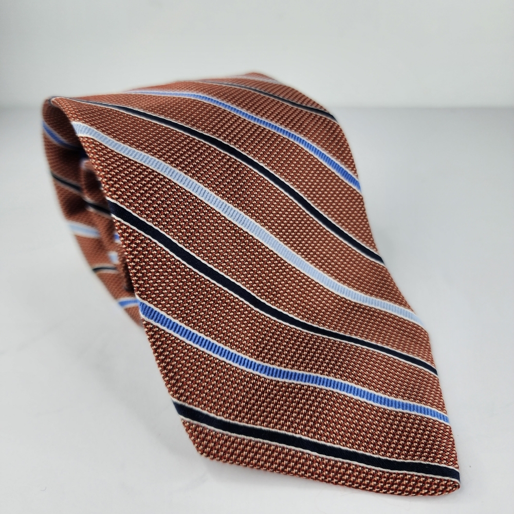 TOM JAMES Brownish Orange Silk Tie.